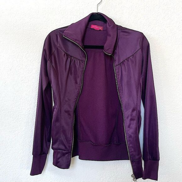 Purple Satin Track Jacket Vintage Limited Edition Madonna for H&M y2k size 2, XS - Picture 4 of 15